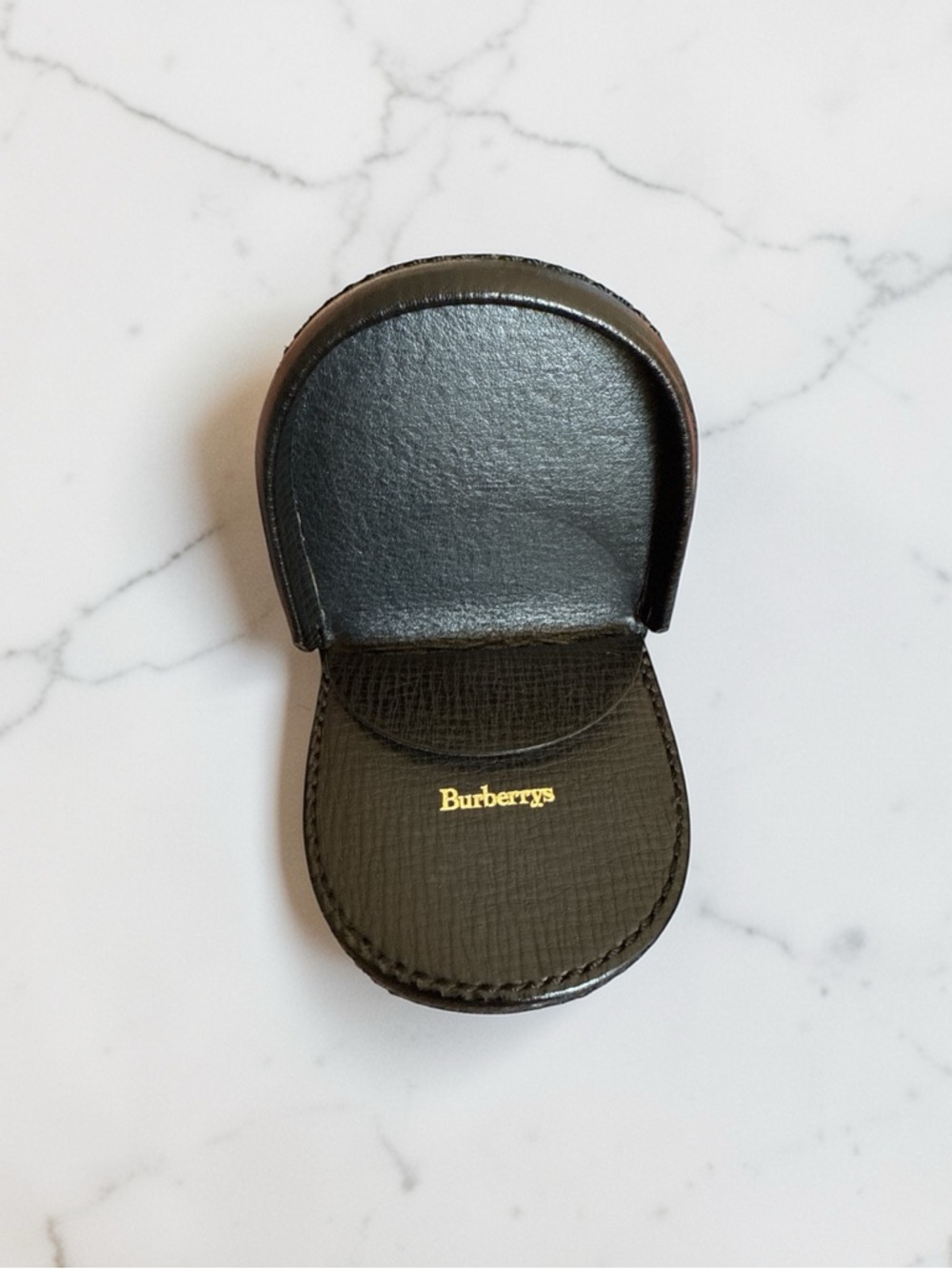 Vintage Burberrys of London Leather Horseshoe Coin Purse Pouch Black - Picture 3 of 8